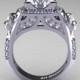 Anahit - Goddess of Healing 14K White Gold 3.0 Ct White Sapphire Diamond Signet Engagement Ring R670-14KWGDWS