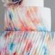 A Three-Tiered Tie-Dye Pleated Cake