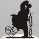 Wedding Cake Topper Silhouette Couple Mr & Mrs Personalized With Last Name, Acrylic Cake Topper [CT18f]