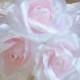 Vintage Millinery / Barely Pink Roses / Stiff Fabric / Bridal