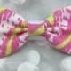 Pink Lemonade Ikat Small Pet Dog Cat Bow / Bow Tie