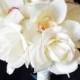 Silk Wedding Bouquet with Off White Roses and Orchids - Natural Touch Silk Flower Bride Bouquet - Almost Fresh