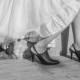 New! Black High Heel wedding shoes - high heel mule slingback shoes- bridesmaids heel shoes - Handmade by ImeldaShoes