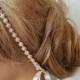 Wedding Pearl  headband, Pearl  Bridal headband,  For Weddings with Pink  Pearl, bridal hair accessory, Bridesmaid , Flower Girl Headband