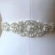 Bridal beaded crystal, pearl sash. Rhinestone applique wedding belt.  VINTAGE ELEGANCE