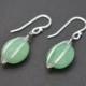 SALE, Green Aventurine wire wrapped earrings, Wedding earrings, Bridal jewelry, Gem earrings, Clip earrings, Bead earrings, Valentines gift