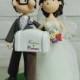 Cartoonized couple movie UP theme wedding cake topper