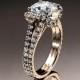 14kt rose gold diamond unique engagement ring,wedding ring ADER107