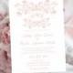Wedding Invitation Template Printable Monogram Blush Pink Fleurs INSTANT Download diy Editable - Order Any Color - Free Fonts Included