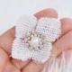 Burlap Rhinestone Pearl Brooch Flower Wedding Hair Pin Decoration - Crystal Head Pin Clip