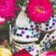 Colorful DIY Mosaic Skull Wedding Centerpiece 