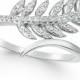 wrapped™ Diamond Leaf Ring in 10k White Gold (1/6 ct. t.w.)