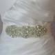 Rhinestone & Pearl Sash, Custom Colors Wedding Belt, Crystal Bridal Sash, 7" of Rhinestones - DITA