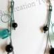 turquoise black swirls earrings, mother gift, christmas gift idea, bridesmaids earrings, wedding jewelry, funky handmade earrings