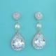 Pearl cz rose gold earrings, rose gold cubic zirconia earrings, wedding jewelry, bridal jewelry, wedding earrings, bridal earrings