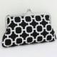 Black & White Square Pattern Bridesmaid Clutch / Wedding Gift - the Florence Style Clutch