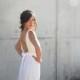 Backless wedding dress , simple wedding dress ,with lace