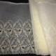 Vintage Wide Ivory Nylon Lace with Floral Embroidery- Decorative  Edge