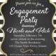 Rustic flower engagement invite, Engagement Party invitation, custom chalkboard invite, golden glitter invite, Printable invitation