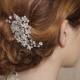 Silver Crystal Hair Piece, Bridal Hair Comb, Bridal Hair Clip, Wedding Headpiece, Crystal Rhinestone Bridal Hair Accessories - Ready to Ship