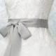 Silver Gray Bridal Sash - Romantic Luxe Grosgrain Ribbon Sash - Wedding Sashes -  Bridal Belt