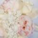 Ivory and Blush Wedding Bouquet - Peony Hydrangea Rose and Calla Lily Bridal Bouquet