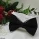 Black Linen Oversized Bow Tie Wingtip Tuxedo Dog Collar~ Custom Made~Dog Wedding Collar~Dog Ring Bearer~Free Shipping Within USA~