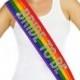 Rainbow Rhinestone Bride Sash, Lesbian Wedding, Gay Wedding, Gay Marriage, Lesbian Bride, GLBT Wedding