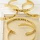 Brass Cuff Bracelets Set for Bridesmaid Gift , Bangle, Hand Stamped, Bridesmaid Jewelry, Custom, Hidden Message, Wedding, Bridesmaid
