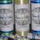 Unity Candle Set - Damask Flourish - Your choice of color and crystal or pearl accents