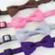 SUPER SALE!  9 colors to choose from, UsagiTeam designer dog collars with bowties Brown, Pink Purple, Sky Blue, Mint or Beige Polkadot