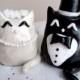 Cat Wedding Cake Topper, Polymer Clay Kitty Cake Topper Customizable