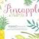 Pineapple Watercolor clipart, Florals PNG, hawaiian wedding bouquet, arrangement, digital paper, flowers, bridal shower, for blog banner