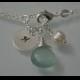 Personalized Initial Bracelet,Aqua Blue Chalcedony With Pearl Bracelet,Beach Wedding Jewelry,Beach Bracelet,Bridesmaid Gift