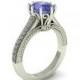 Natural Diamonds and Natural Tanzanite Engagement Ring