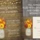 Rustic Mason Jar Wedding Invitations- Fall Wedding Invitations 