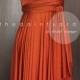 Short Straight Hem Burnt Orange Bridesmaid Prom Wedding Infinity Convertible Wrap Dress Maid of Honor Dress