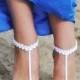 Crochet White Barefoot Sandals, Foot jewelry, Bridesmaid gift, Barefoot sandles, Beach, Anklet, Wedding shoes, Beach Wedding, Summer shoes