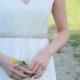 DAKOTA - Beaded Silver Bridal Sash, Wedding Belt