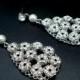 Pearl Earrings,Bridal Pearl Earrings,White or Ivory Pearls,Bridal Rhinestone Earrings,Statement Bridal Earrings, Stud Earrings,Pearl,JULISSA