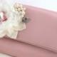 Bridal Clutch, Handbag, Bag, Purse, Bridesmaids in Dusty Rose, Champagne, Silver and Ivory with Satin, Lace and Pearls, Vintage Wedding