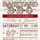 Country Western BBQ Couples Shower Invitation Bridal Shower Wedding Shower Summer BBQ Party Invitation Typography Poster Red Gold, Any Event