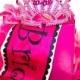 FREE SHIPPING Bride To Be Gift Set - Pink, Tiara, Bride Sash, Feather Boa, Light Up Ring, Bachelorette Party