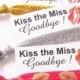 Bachelorette Party Favor 1 Single Hair Tie and Card Kiss the Miss Godbye bride maid of honor bridesmaid girls night out to have and to hold