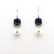 Montana Blue Sapphire with Pearl Drop Earrings, Dangle Earrings, Wedding Jewelry, Bridesmaid Jewelry, Mother's Day