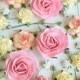 33  Mixed  Paper Roses    For Crafts ,Scrapbooking ,Cardmaking , Decorations