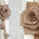 Set of 2 - Large Burlap Rose / Handmade Burlap Flower