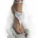 Pattern PDF -  DIY tutorial - PDF crochet pattern - Barefoot thong sandals - bridal summer wedding shoes slippers lace beach yoga dance