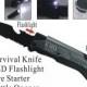 6 Personalized  Black Rescue Pocket Hunting Knife Custom Engraved  Knife Led Flashlight, Bottle Opener, Groomsmen Groomsman Knife Gift-LED