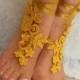 bridal anklet, yellow Beach wedding barefoot sandals, bangle, wedding anklet, free ship, anklet, bridal, wedding